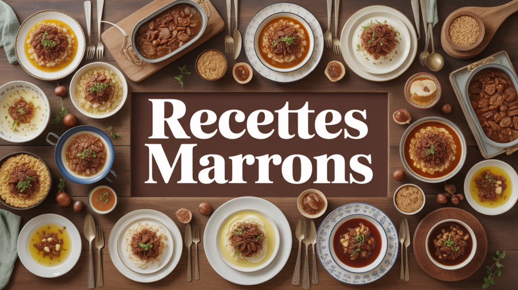 recette marron plats variés sur table