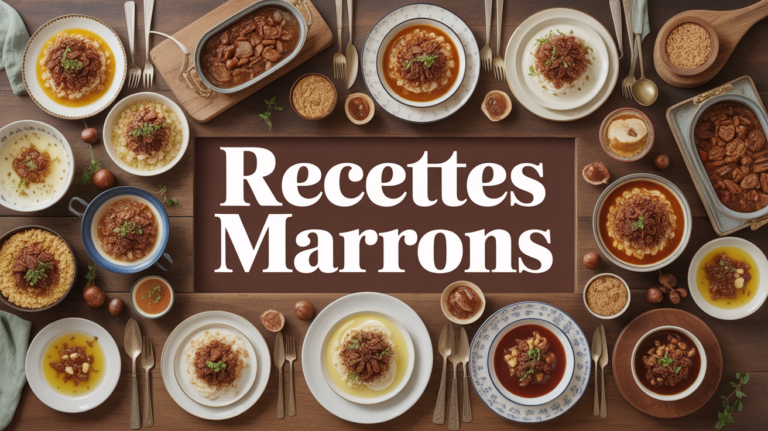 recette marron plats variés sur table