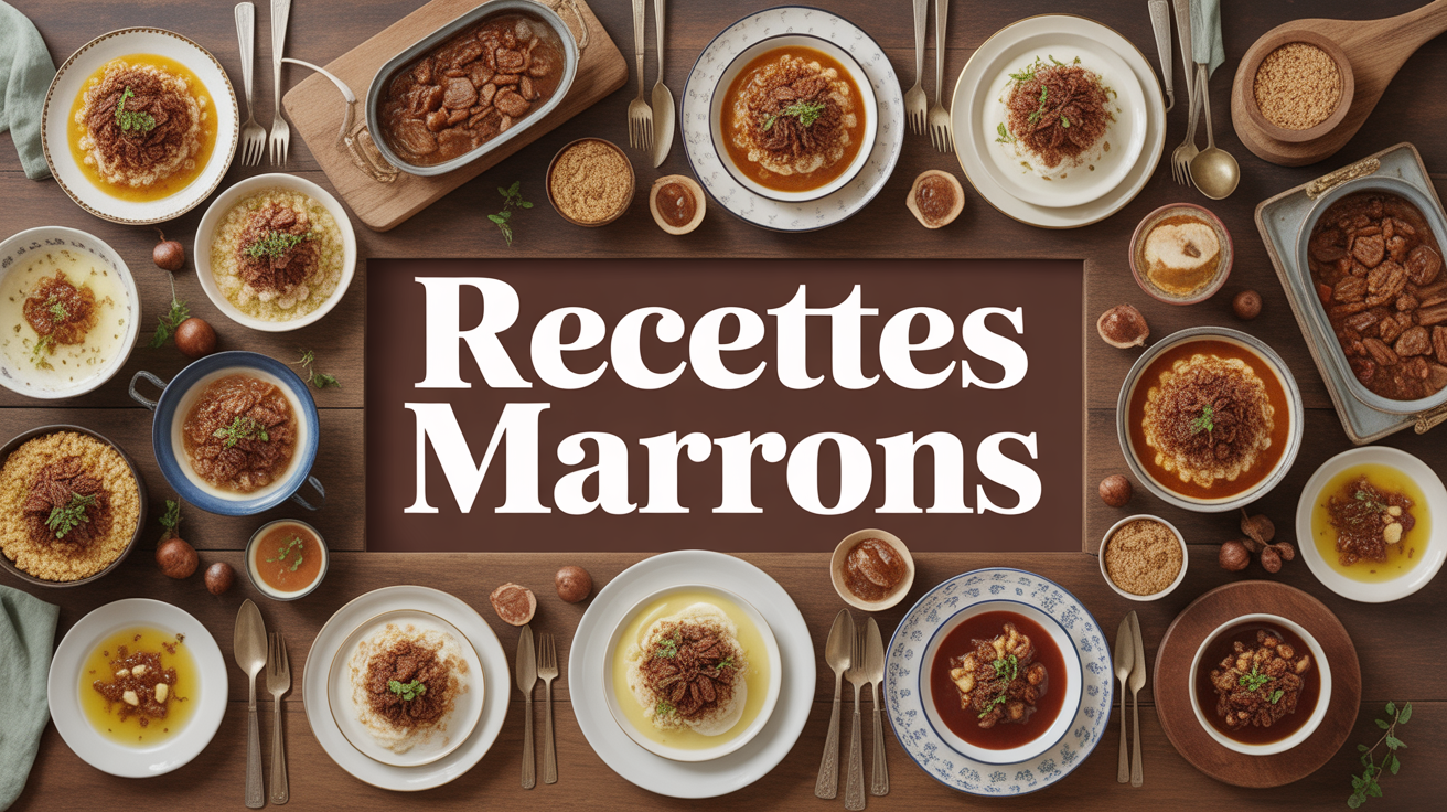 recette marron plats variés sur table