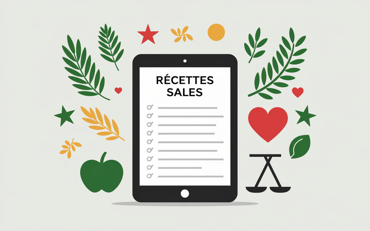 Filtre recettes salées pictogrammes options