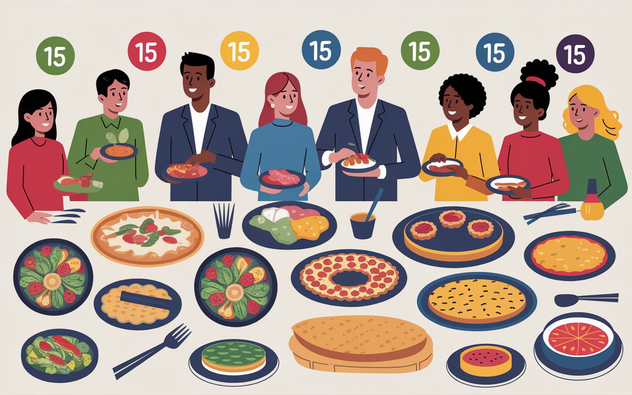 Repas froid entre amis buffet 15 plats variés