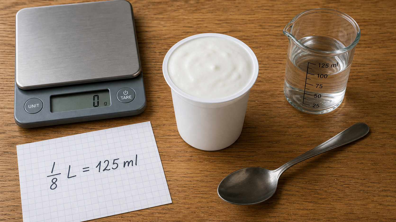 1 8 de litre en ml : 125 ml mesurés sans balance avec verre doseur