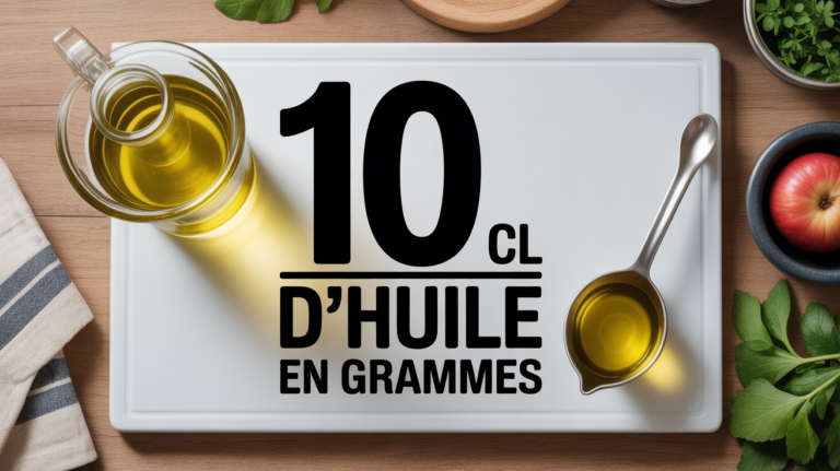 10cl d huile en gramme plan de travail cuisine