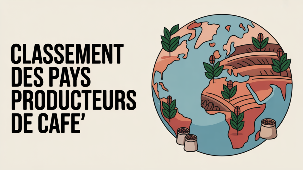 Globe stylisé pays producteurs de café