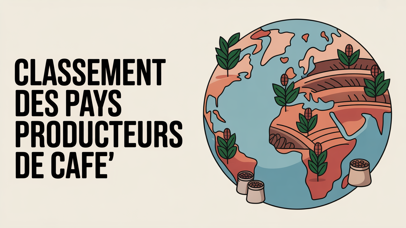 Globe stylisé pays producteurs de café
