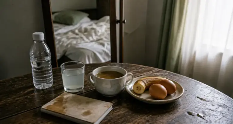 Comment enlever la gueule de bois : eau, électrolytes et bouillon pour récupérer vite