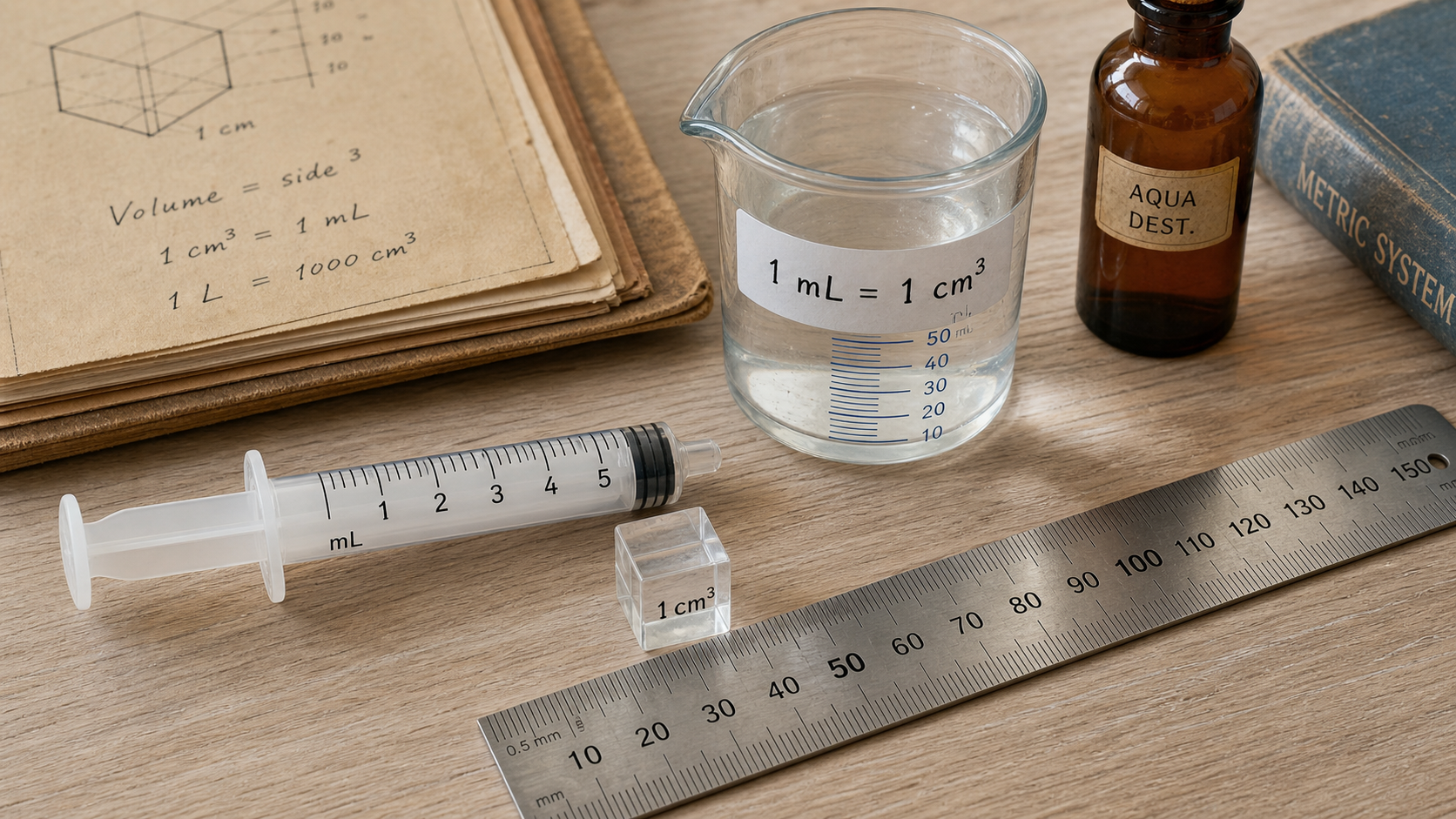 1 milliliter cm3 : 1 mL égal 1 cm3