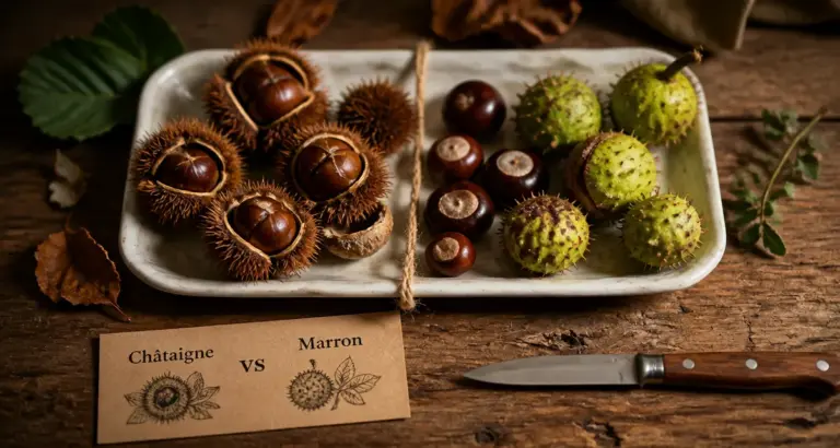 Différence entre marron et châtaigne : châtaignes et marrons d’Inde