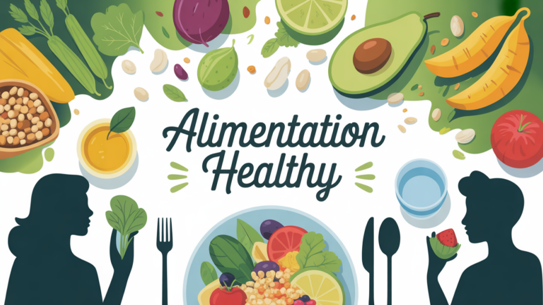Assiette equilibree nourriture healthy vue de dessus