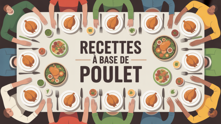 illustration de table conviviale plat a base de poulet