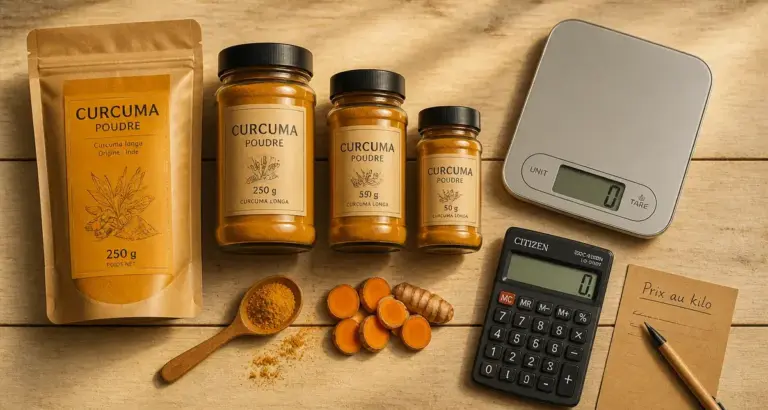 Prix du curcuma : comparer le coût au kilo