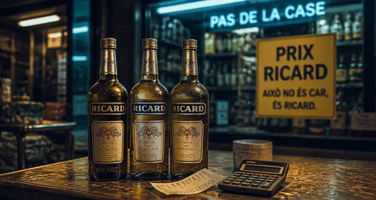 Prix du ricard au pas de la case : bouteilles et ticket de caisse