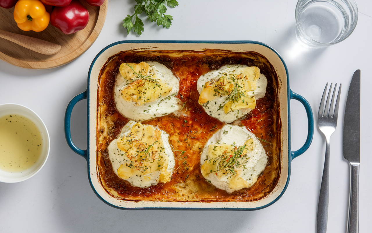 Poivrons farcis au four viande hachee fromage fondu presentation