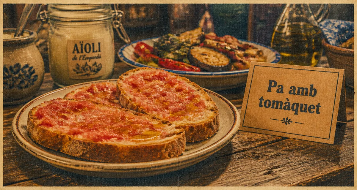 Spécialité barcelone pa amb tomàquet au pain et tomate