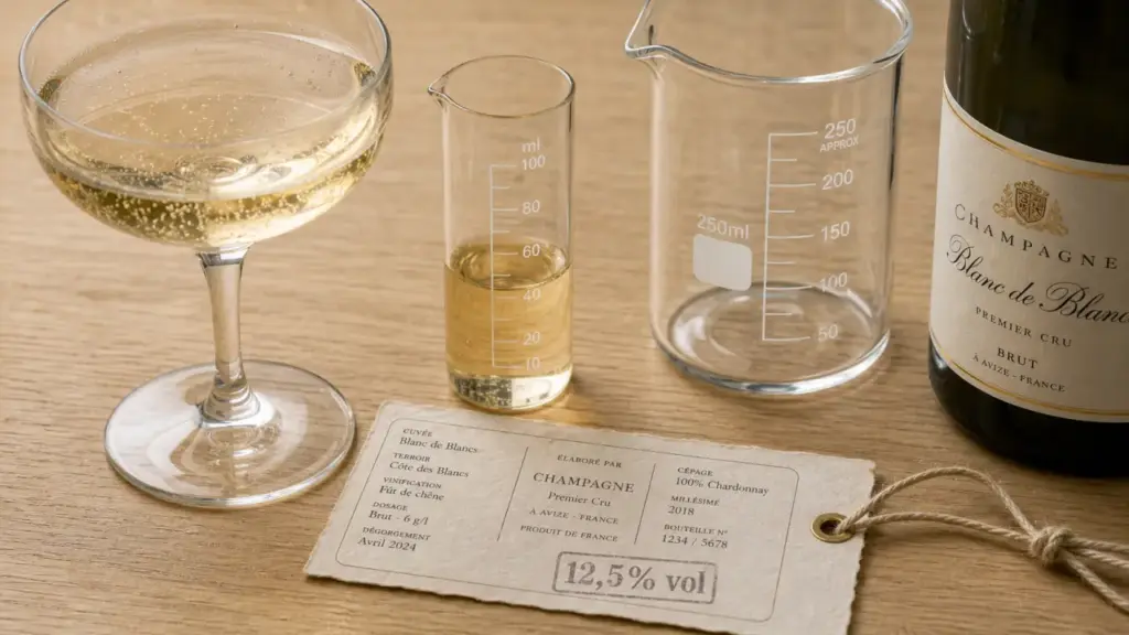 Champagne degré alcool 12 % vol