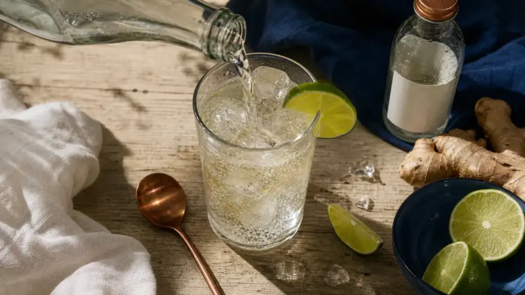 Cocktail à base de vodka, Moscou Mule et citron vert sur glace