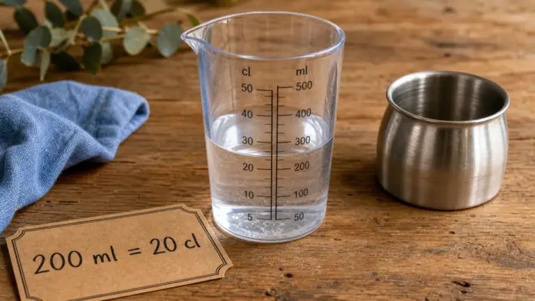 Combien fait 200ml en cl : 20 cl, repère dosage 20 ml