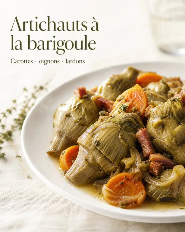 Assiette d'artichauts à la barigoule, spécialité provençale traditionnelle
