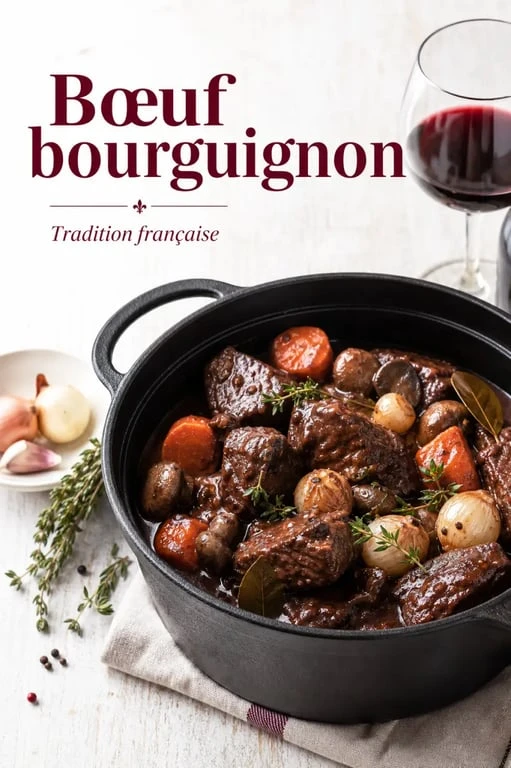Bœuf bourguignon traditionnel, le plat idéal pour accompagner un bon plan vin