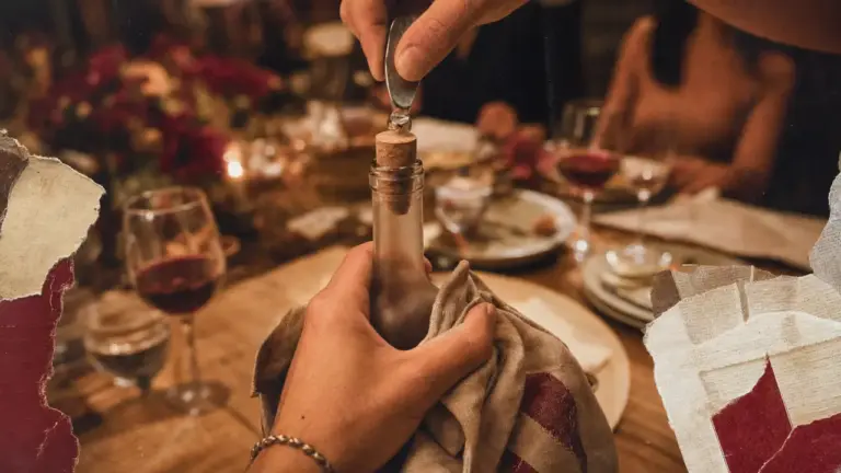 Ouvrir bouteille sans tire bouchon : enfoncer un bouchon de liège avec une cuillère