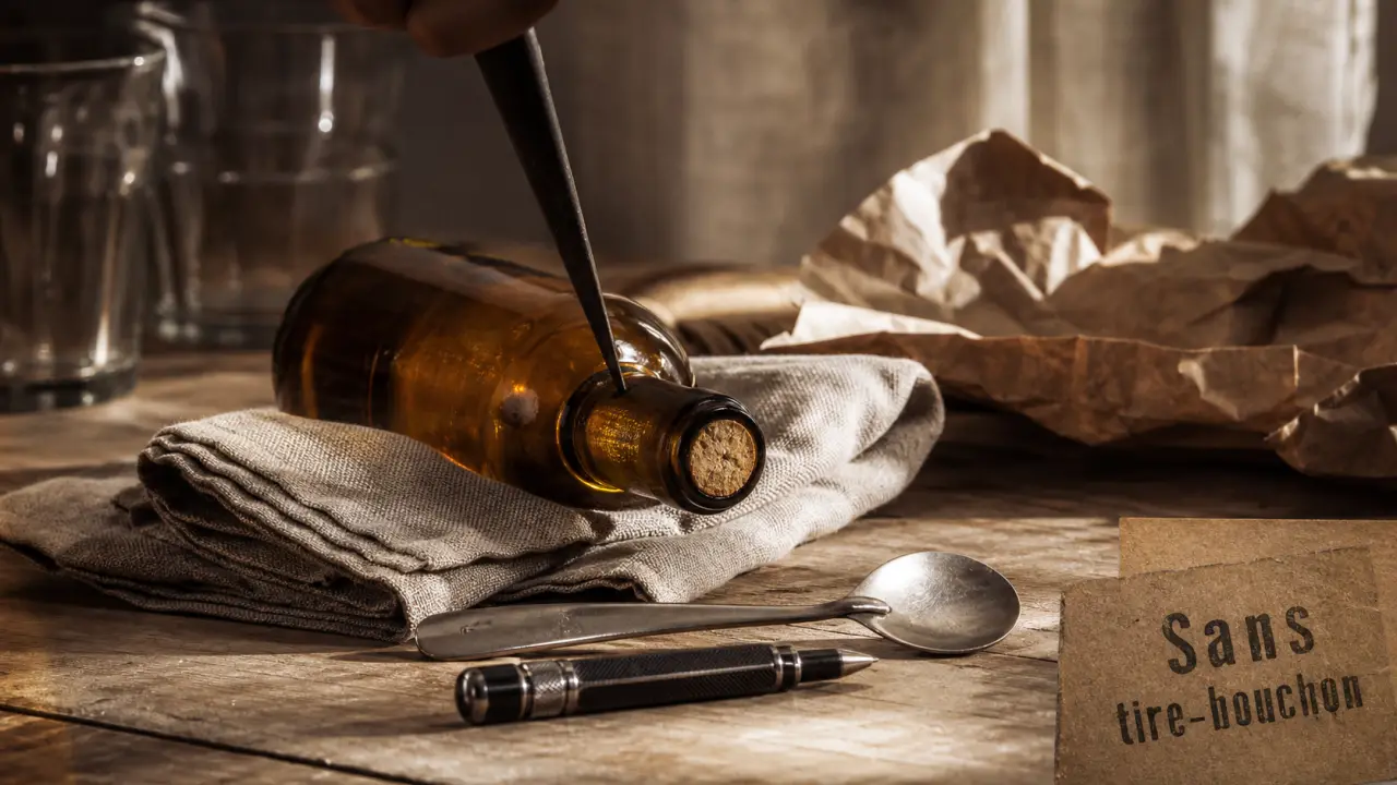 Ouvrir bouteille sans tire bouchon : outils de remplacement