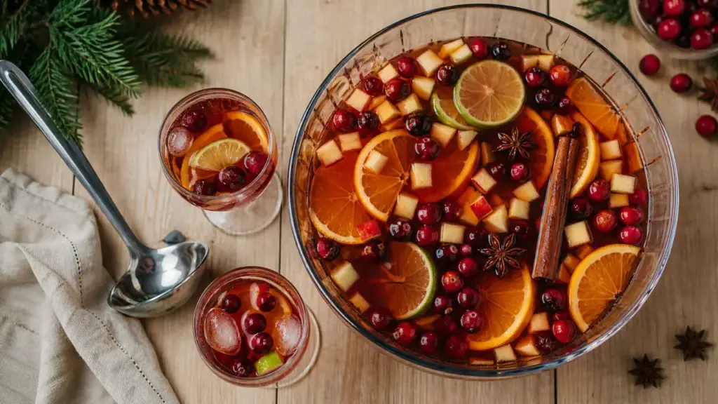 Punch de noël aux fruits d’hiver, épices chaudes, version sans alcool