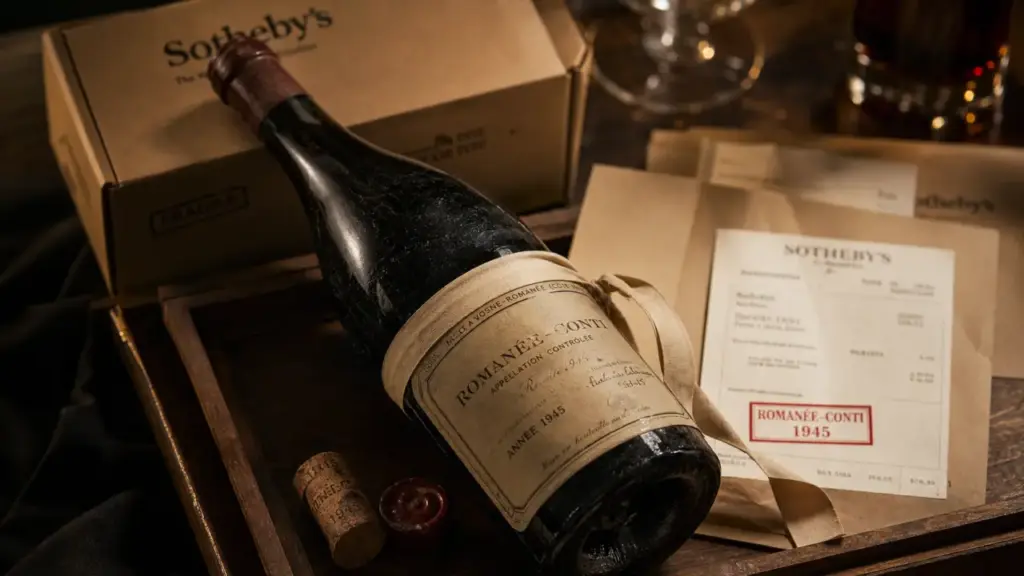 Romanée-Conti 1945, plus cher vin du monde : bouteille et étiquette