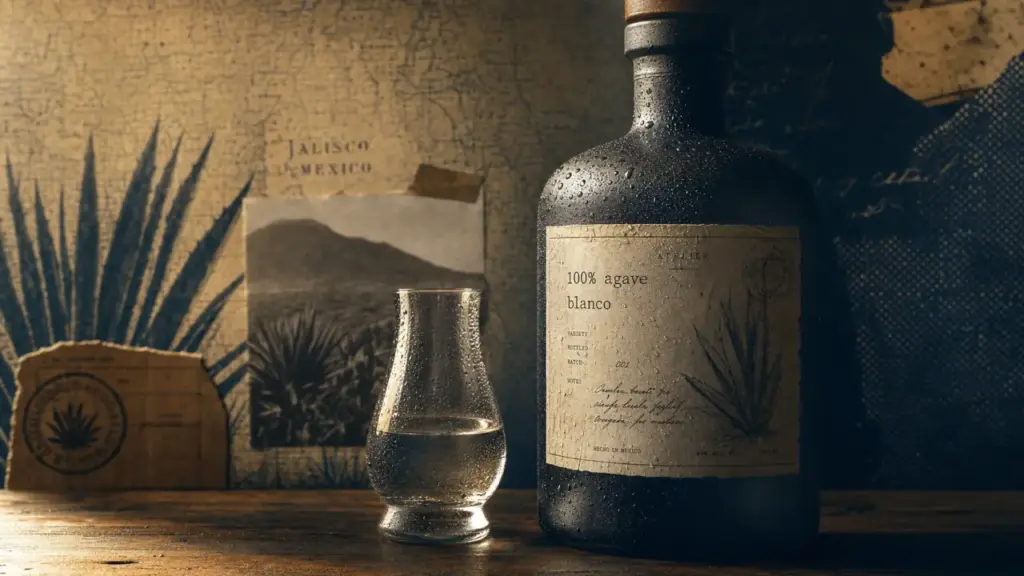 Tequila mexicaine 100% agave : blanco ou añejo sur table