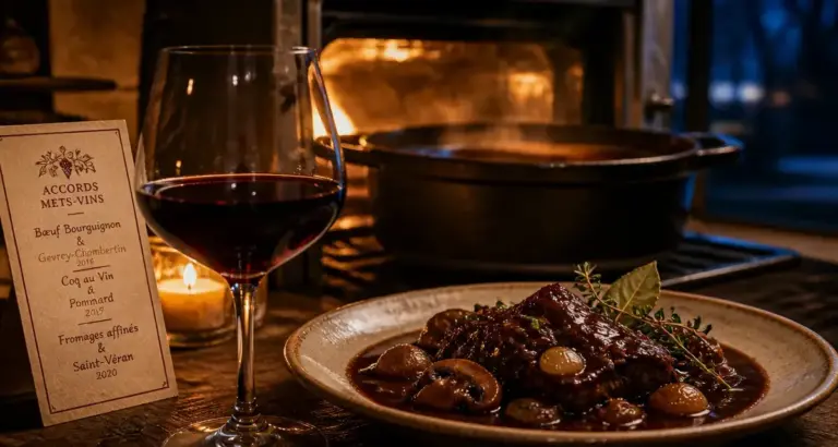 Accord mets vins : bœuf bourguignon et vin rouge