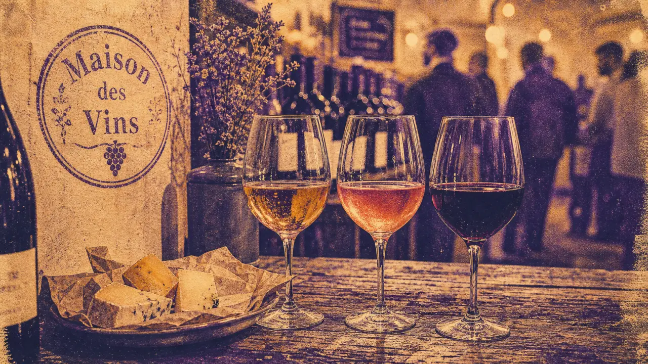 degustation vin gaillac : verres rouge, rosé et ambré en caveau