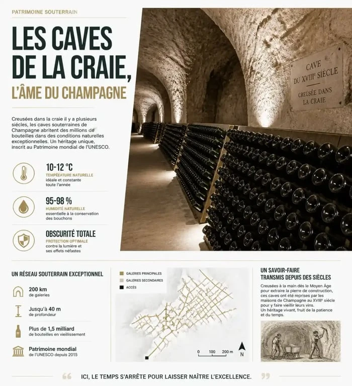Caves souterraines de l'Avenue de Champagne à Épernay.