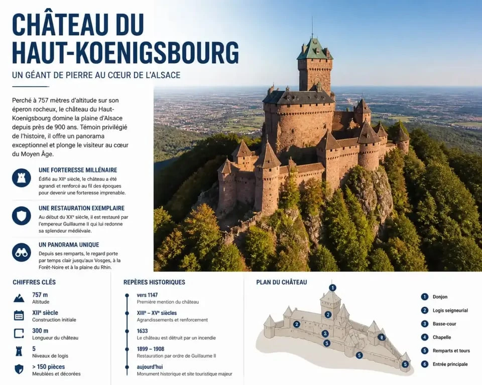 Château du Haut-Koenigsbourg, étape incontournable de l'alsace médiévale et dégustation de vin depuis Colmar