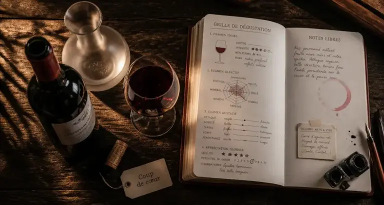 Hachette guide vin : dégustation sur table, verres et carnet