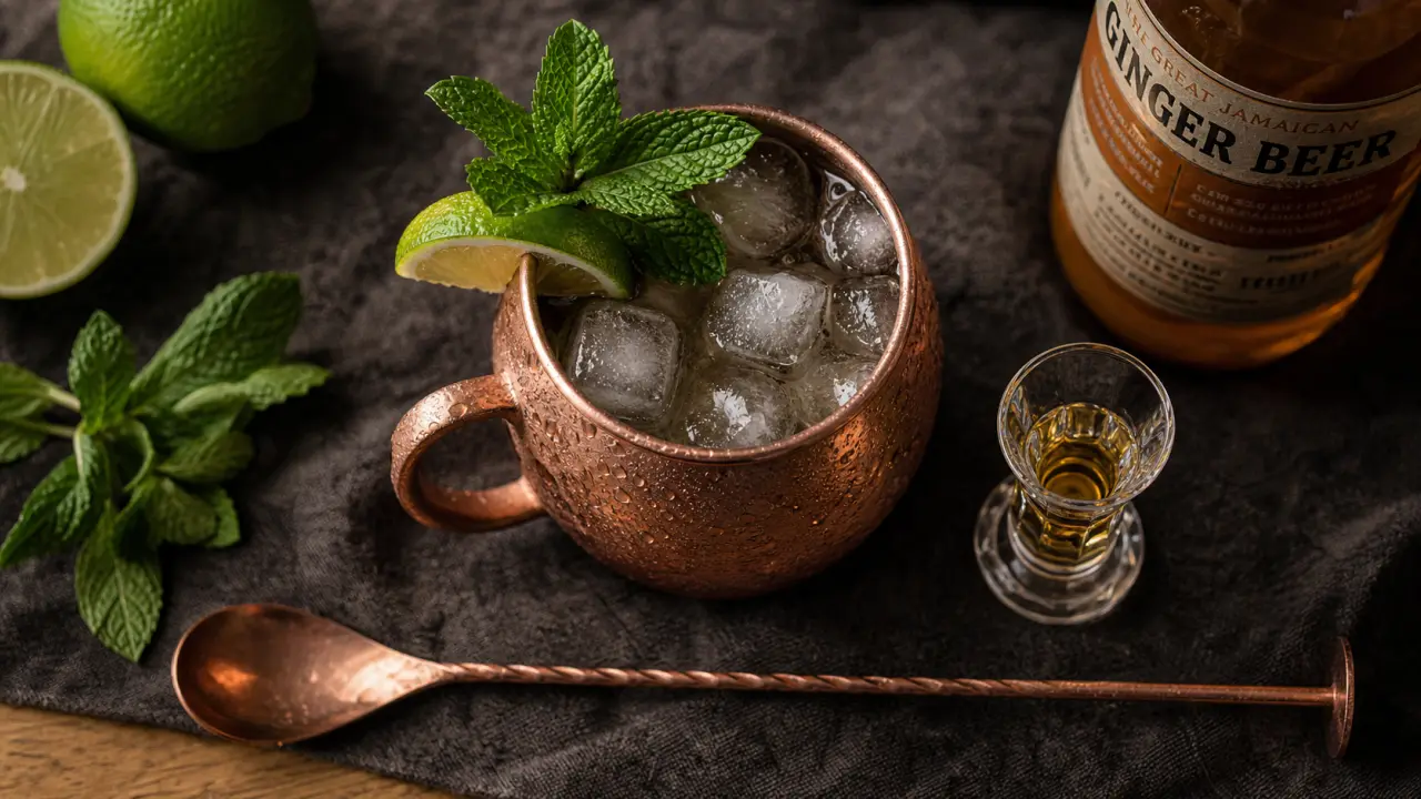 Moscow mule recette : dosage ginger beer, tasse cuivre et citron vert