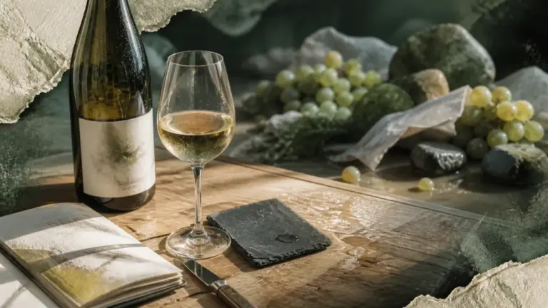 vin nature sancerre, bouteille et verre, tension minérale
