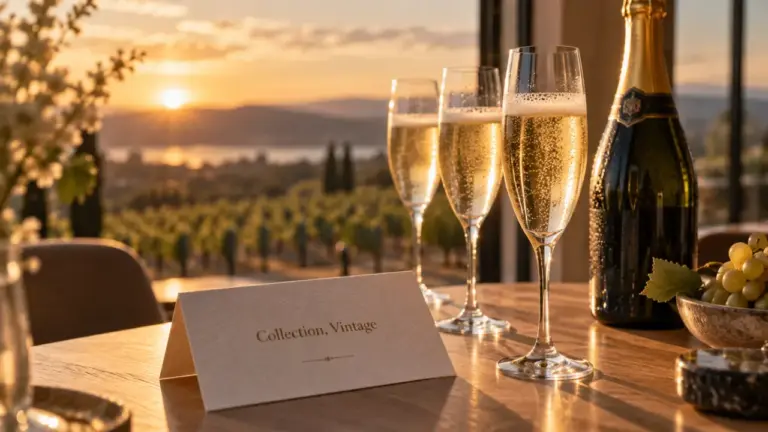 Champagne Louis Roederer : flûtes et bouteilles Collection Vintage Cristal