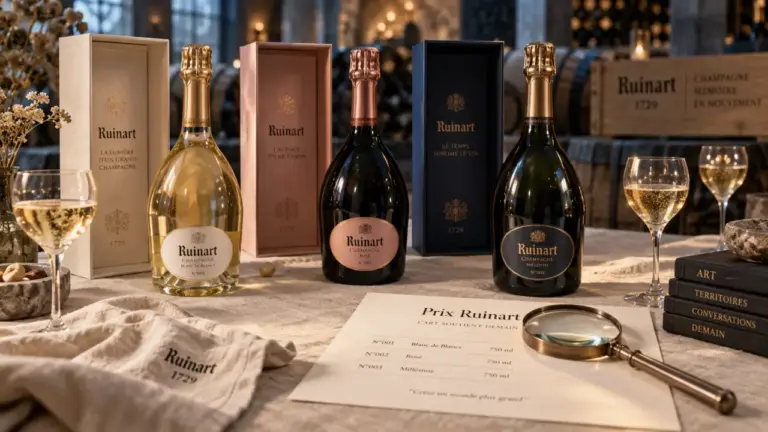 Champagne Ruinart prix : trois cuvées et verres à champagne