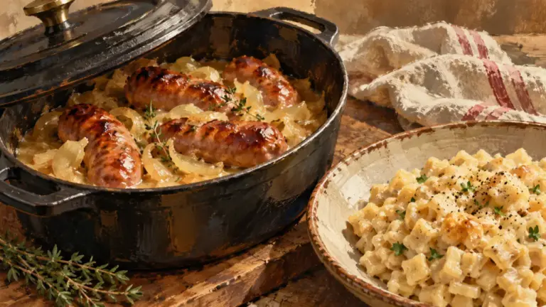 Diots au vin blanc en cocotte couverte, sauce onctueuse