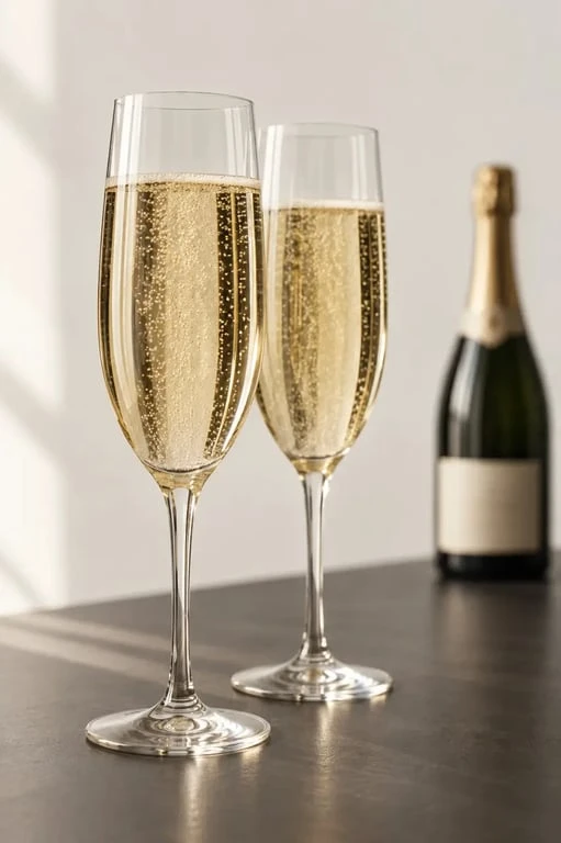 Dégustation de champagne Gosset dans deux flûtes