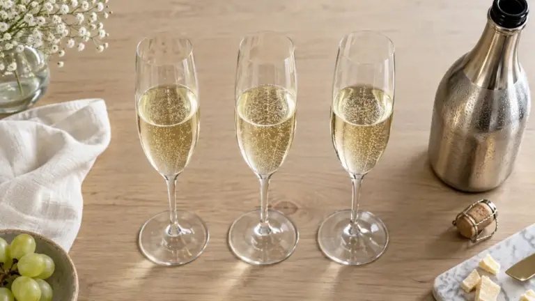 Flute champagne remplie 16 à 24 cl, bulles visibles