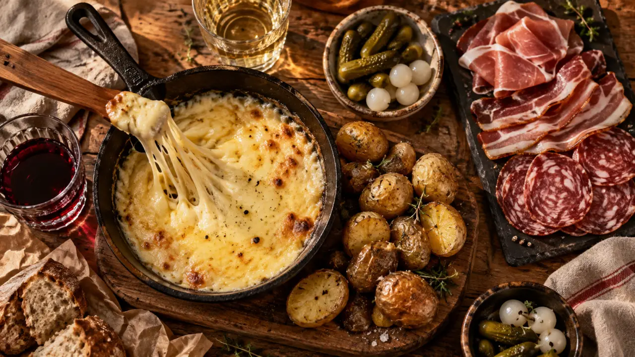 Vin rouge raclette : accord avec charcuterie et fromage fondu