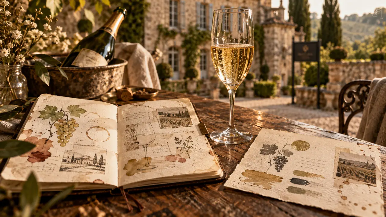 Champagne Devaux, verre et carnet de dégustation à Sténopé