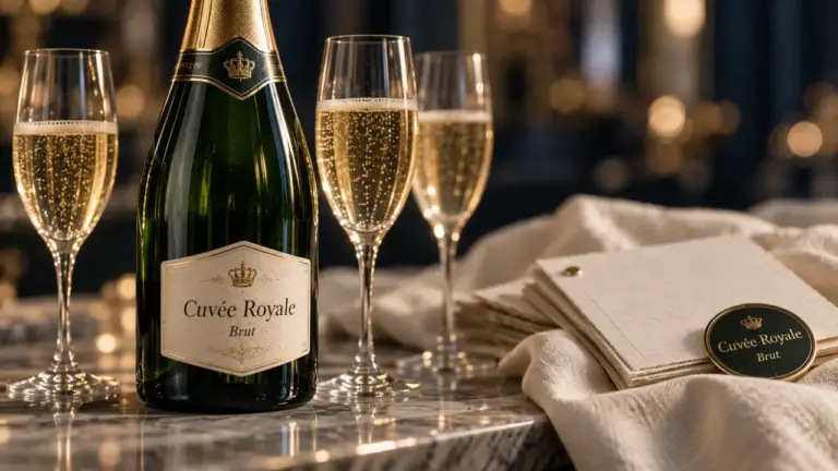 Champagne Joseph Perrier Cuvée Royale Brut en bouteilles et verres tulipe