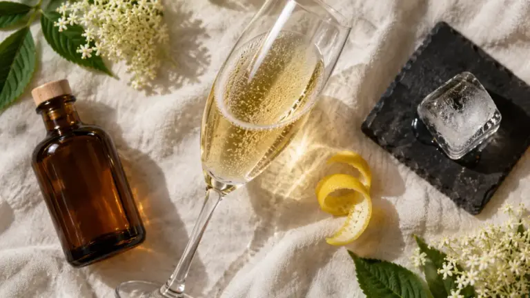 Champagne royale cocktail : flûte avec dosage de champagne pour préserver les bulles