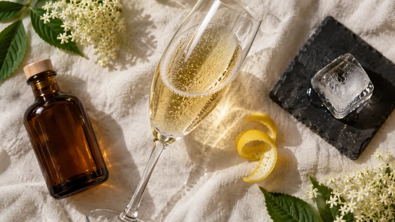 Champagne royale cocktail : flûte avec dosage de champagne pour préserver les bulles