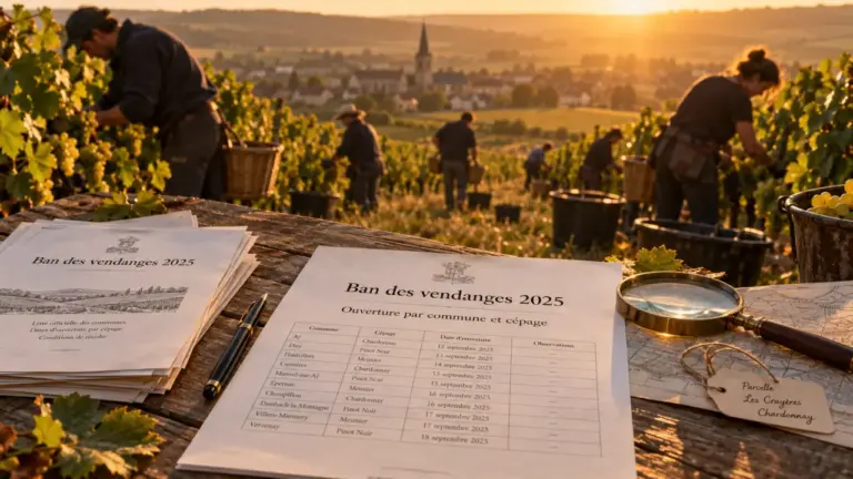 Dates vendanges champagne 2025 : ouverture par commune et cépage