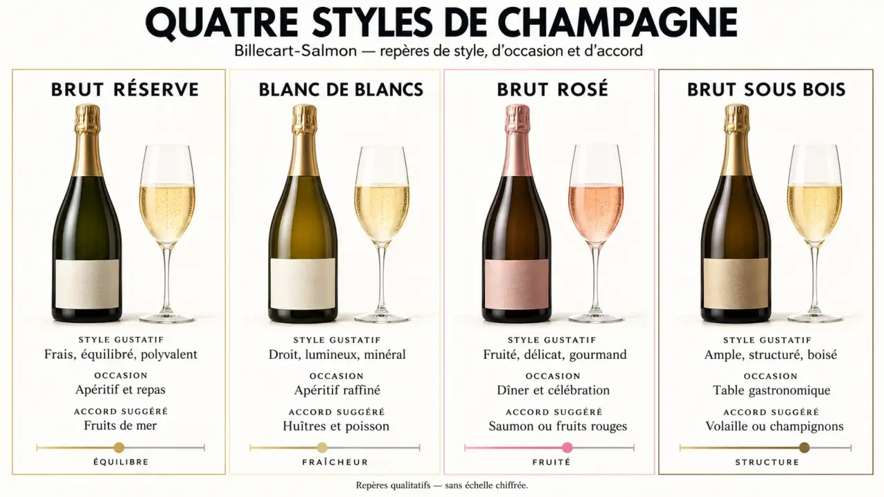 Infographie comparative des cuvées de champagne Billecart-Salmon