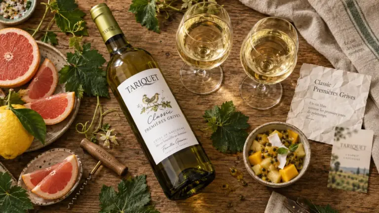 Tariquet vin blanc : deux verres, Classic vs Premières Grives