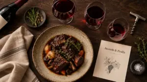 Vin rouge et accords & profils : verres, fiche dégustation et repas